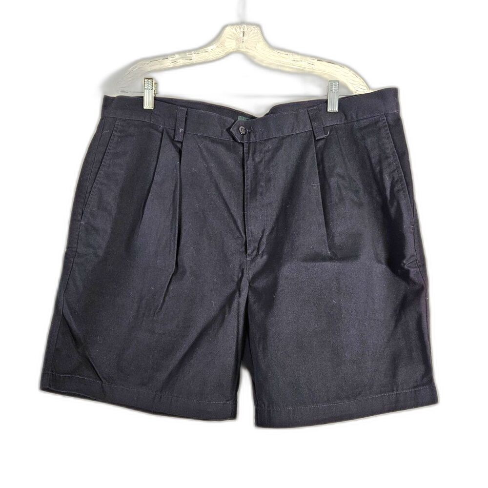 Dockers 100% Cotton Navy No Wrinkle Pleated Shorts Size 42 NWT